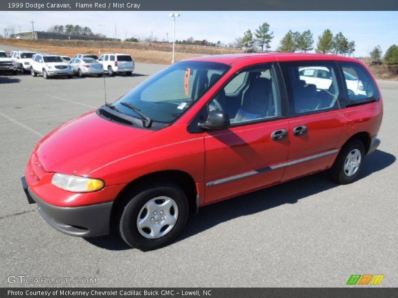 Flame Red / Mist Gray 1999 Dodge Caravan