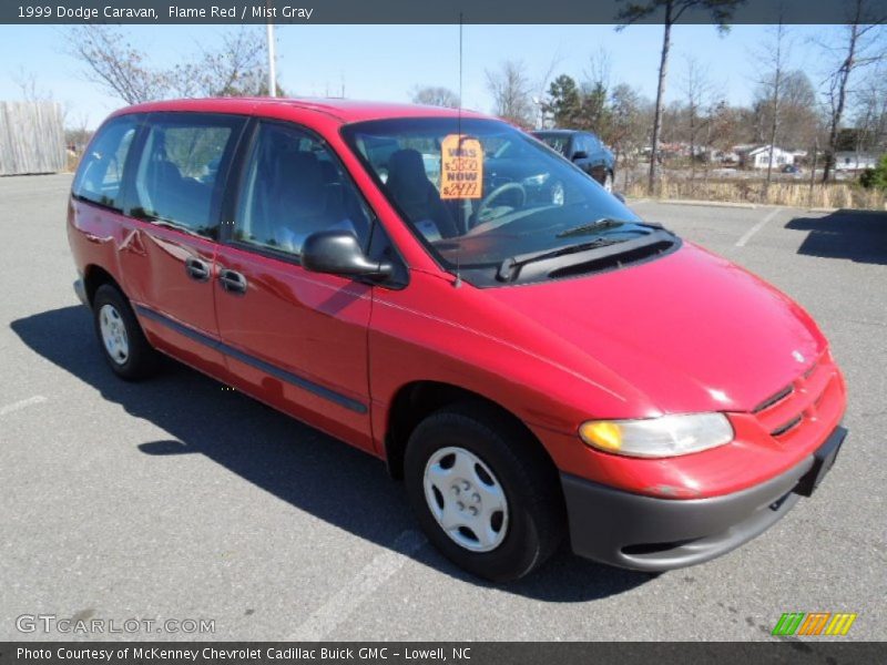 Flame Red / Mist Gray 1999 Dodge Caravan