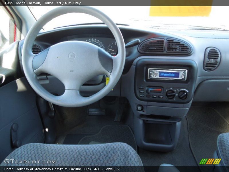 Flame Red / Mist Gray 1999 Dodge Caravan