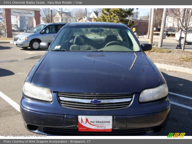 Navy Blue Metallic / Gray 2001 Chevrolet Malibu Sedan