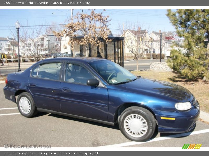Navy Blue Metallic / Gray 2001 Chevrolet Malibu Sedan