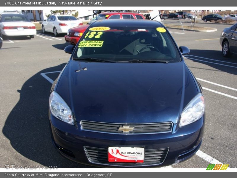 Navy Blue Metallic / Gray 2001 Chevrolet Malibu Sedan