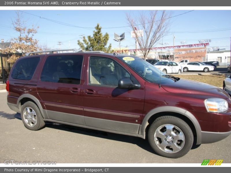 Cranberry Red Metallic / Cashmere 2006 Pontiac Montana SV6 AWD