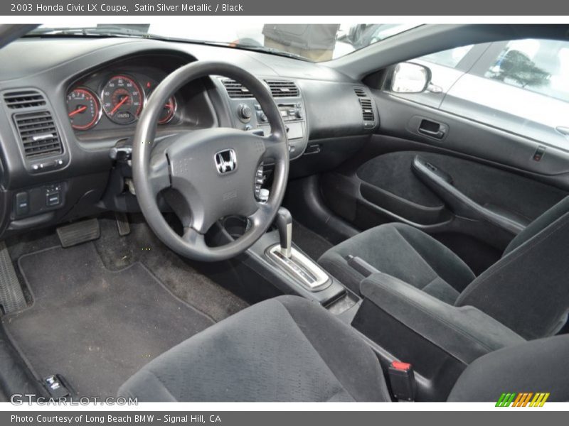 Satin Silver Metallic / Black 2003 Honda Civic LX Coupe