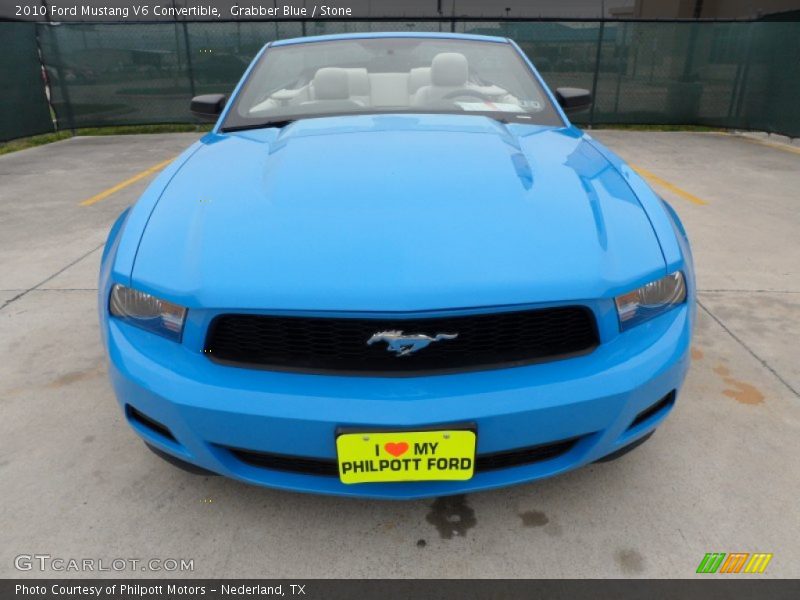 Grabber Blue / Stone 2010 Ford Mustang V6 Convertible