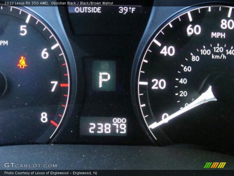 Obsidian Black / Black/Brown Walnut 2010 Lexus RX 350 AWD