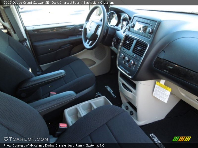 Dark Charcoal Pearl / Black/Light Graystone 2012 Dodge Grand Caravan SE
