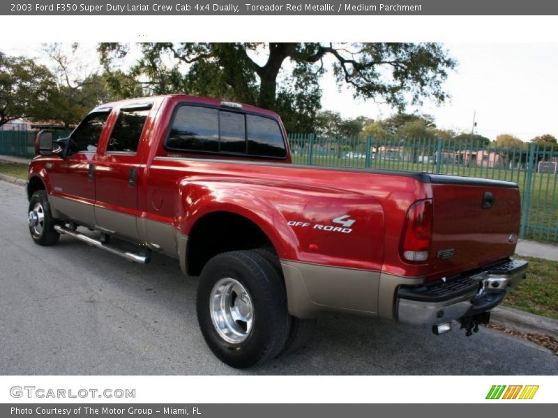 Toreador Red Metallic / Medium Parchment 2003 Ford F350 Super Duty Lariat Crew Cab 4x4 Dually