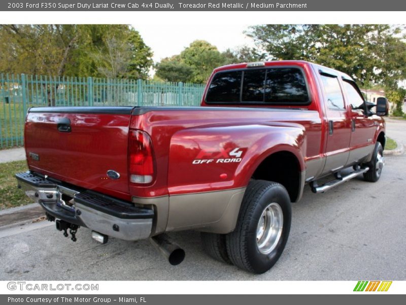Toreador Red Metallic / Medium Parchment 2003 Ford F350 Super Duty Lariat Crew Cab 4x4 Dually