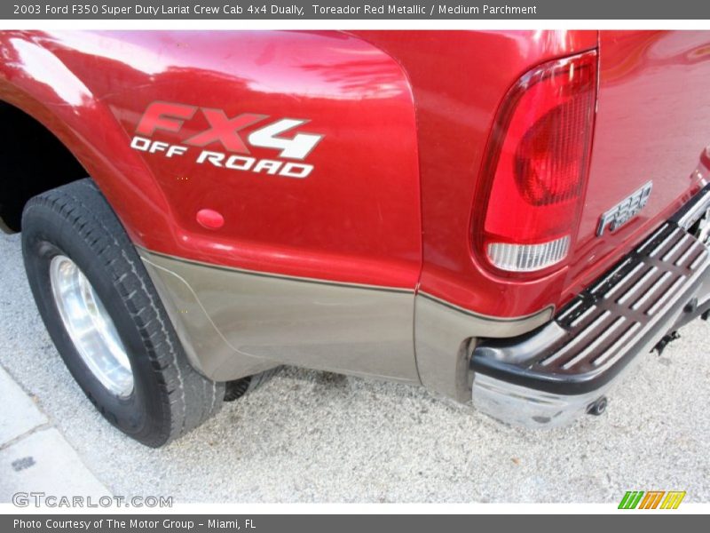 Toreador Red Metallic / Medium Parchment 2003 Ford F350 Super Duty Lariat Crew Cab 4x4 Dually