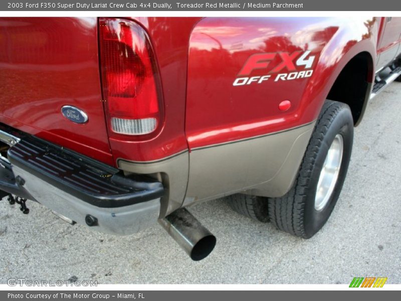 Toreador Red Metallic / Medium Parchment 2003 Ford F350 Super Duty Lariat Crew Cab 4x4 Dually