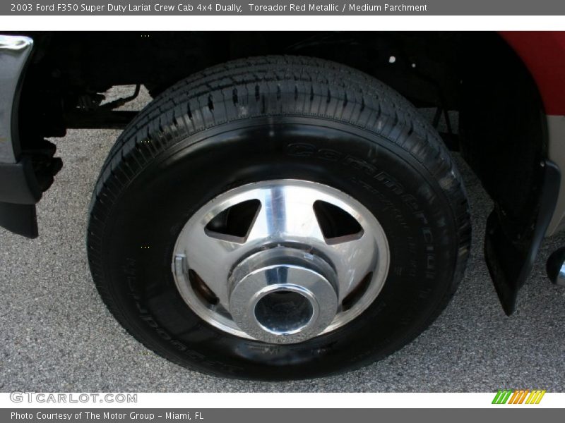 Toreador Red Metallic / Medium Parchment 2003 Ford F350 Super Duty Lariat Crew Cab 4x4 Dually