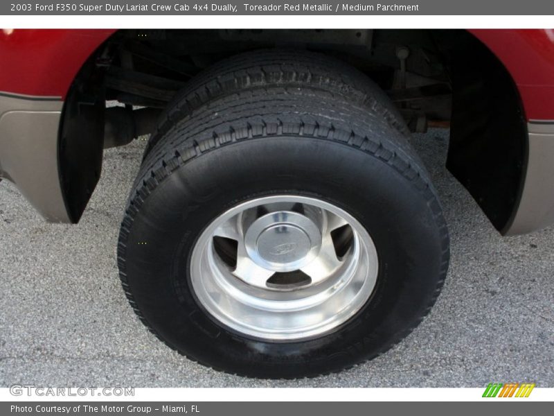 Toreador Red Metallic / Medium Parchment 2003 Ford F350 Super Duty Lariat Crew Cab 4x4 Dually