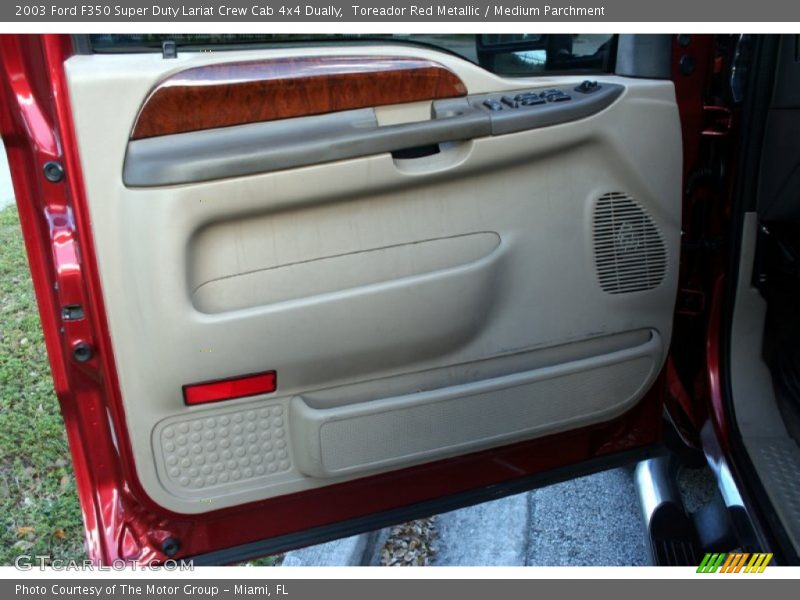 Toreador Red Metallic / Medium Parchment 2003 Ford F350 Super Duty Lariat Crew Cab 4x4 Dually
