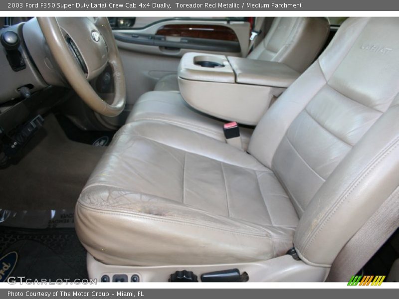 Toreador Red Metallic / Medium Parchment 2003 Ford F350 Super Duty Lariat Crew Cab 4x4 Dually