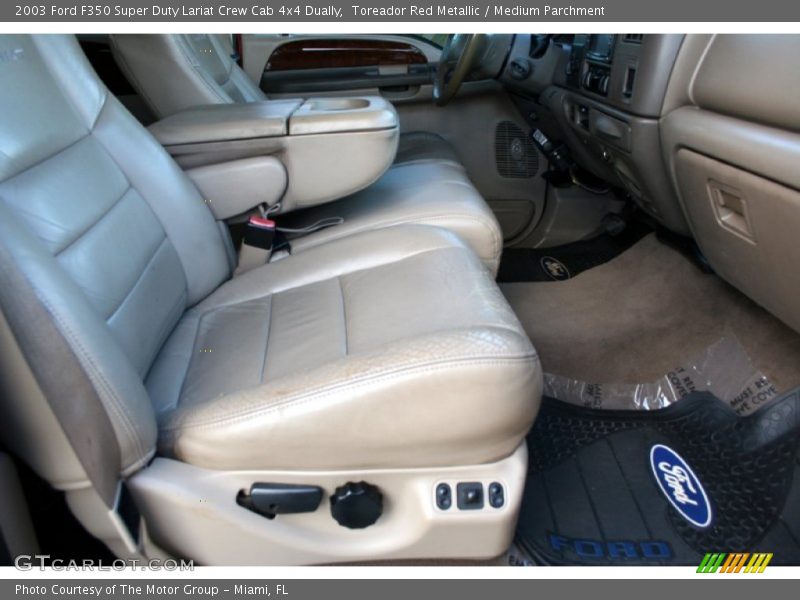 Toreador Red Metallic / Medium Parchment 2003 Ford F350 Super Duty Lariat Crew Cab 4x4 Dually