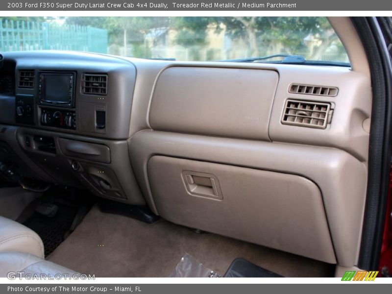 Toreador Red Metallic / Medium Parchment 2003 Ford F350 Super Duty Lariat Crew Cab 4x4 Dually