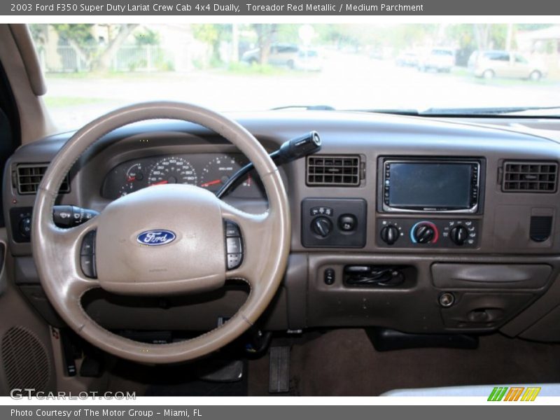 Toreador Red Metallic / Medium Parchment 2003 Ford F350 Super Duty Lariat Crew Cab 4x4 Dually
