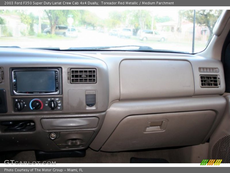 Toreador Red Metallic / Medium Parchment 2003 Ford F350 Super Duty Lariat Crew Cab 4x4 Dually