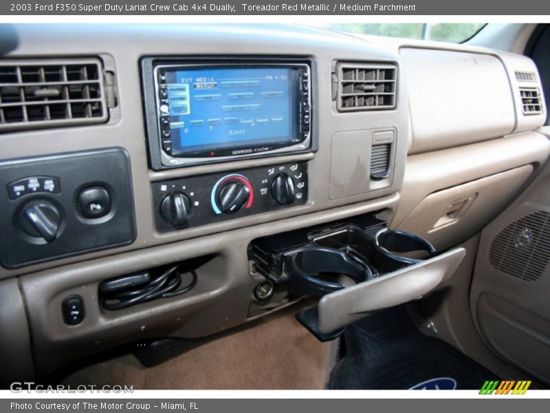Toreador Red Metallic / Medium Parchment 2003 Ford F350 Super Duty Lariat Crew Cab 4x4 Dually