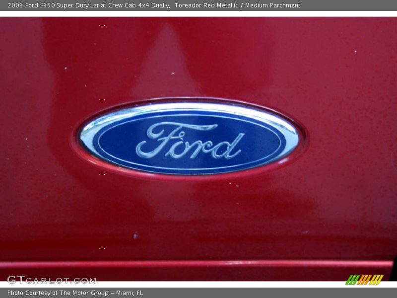 Toreador Red Metallic / Medium Parchment 2003 Ford F350 Super Duty Lariat Crew Cab 4x4 Dually