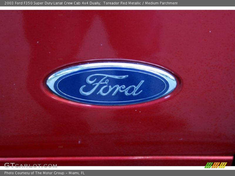Toreador Red Metallic / Medium Parchment 2003 Ford F350 Super Duty Lariat Crew Cab 4x4 Dually