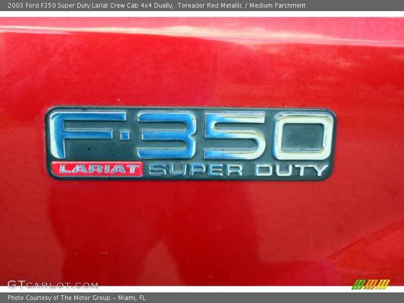 Toreador Red Metallic / Medium Parchment 2003 Ford F350 Super Duty Lariat Crew Cab 4x4 Dually