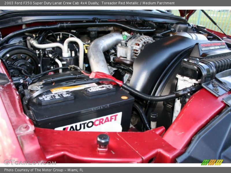 Toreador Red Metallic / Medium Parchment 2003 Ford F350 Super Duty Lariat Crew Cab 4x4 Dually