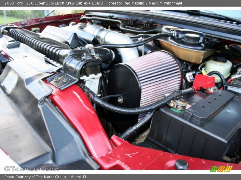 Toreador Red Metallic / Medium Parchment 2003 Ford F350 Super Duty Lariat Crew Cab 4x4 Dually
