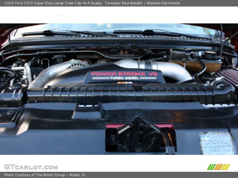 Toreador Red Metallic / Medium Parchment 2003 Ford F350 Super Duty Lariat Crew Cab 4x4 Dually