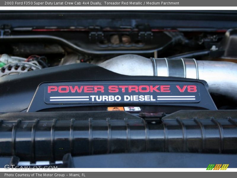 Toreador Red Metallic / Medium Parchment 2003 Ford F350 Super Duty Lariat Crew Cab 4x4 Dually