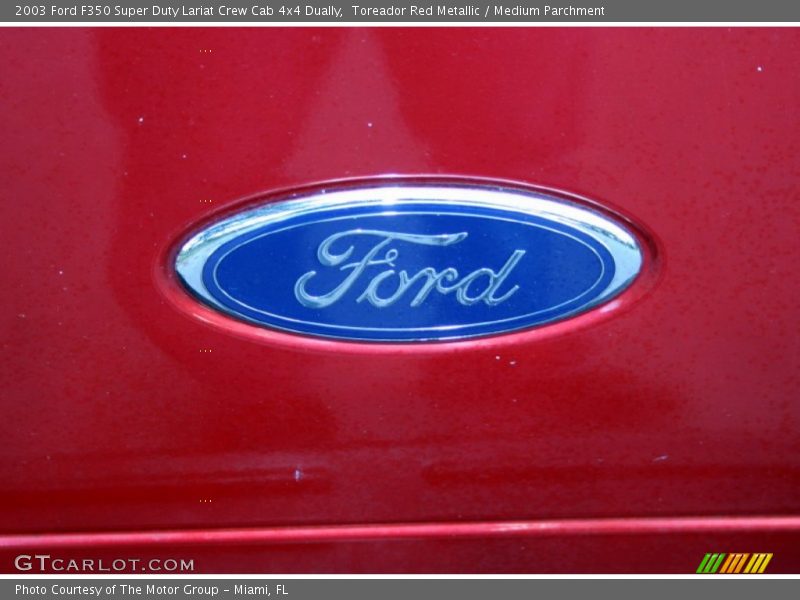 Toreador Red Metallic / Medium Parchment 2003 Ford F350 Super Duty Lariat Crew Cab 4x4 Dually