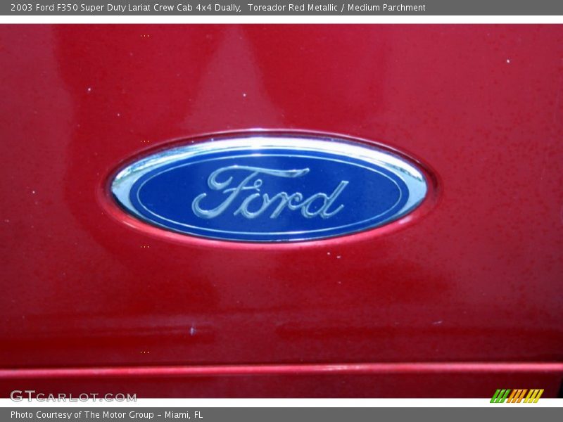 Toreador Red Metallic / Medium Parchment 2003 Ford F350 Super Duty Lariat Crew Cab 4x4 Dually