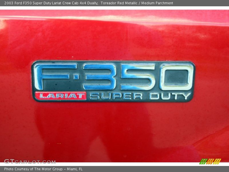 Toreador Red Metallic / Medium Parchment 2003 Ford F350 Super Duty Lariat Crew Cab 4x4 Dually