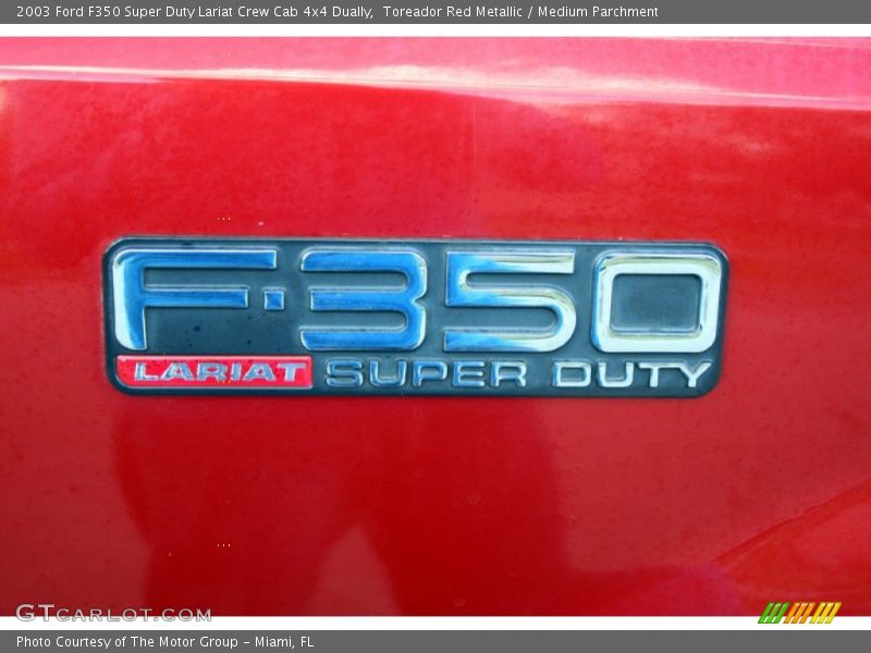 Toreador Red Metallic / Medium Parchment 2003 Ford F350 Super Duty Lariat Crew Cab 4x4 Dually