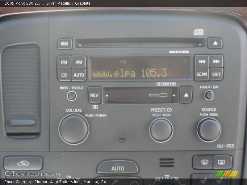 Silver Metallic / Graphite 2005 Volvo S80 2.5T