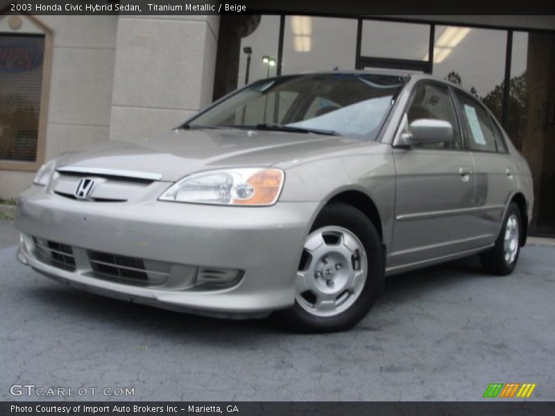Titanium Metallic / Beige 2003 Honda Civic Hybrid Sedan