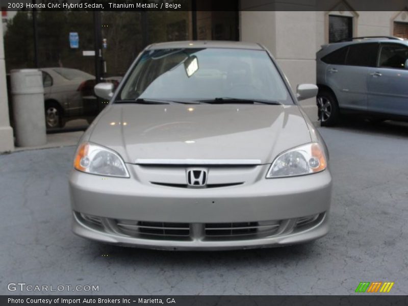Titanium Metallic / Beige 2003 Honda Civic Hybrid Sedan