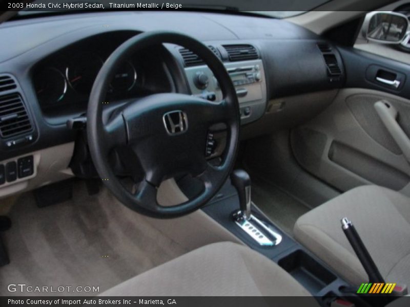 Titanium Metallic / Beige 2003 Honda Civic Hybrid Sedan