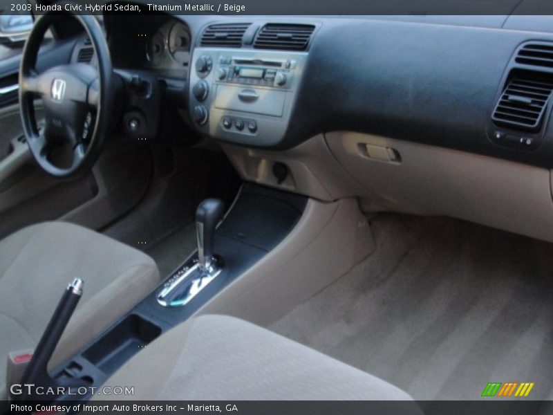 Titanium Metallic / Beige 2003 Honda Civic Hybrid Sedan