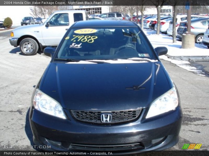 Nighthawk Black Pearl / Black 2004 Honda Civic Value Package Coupe