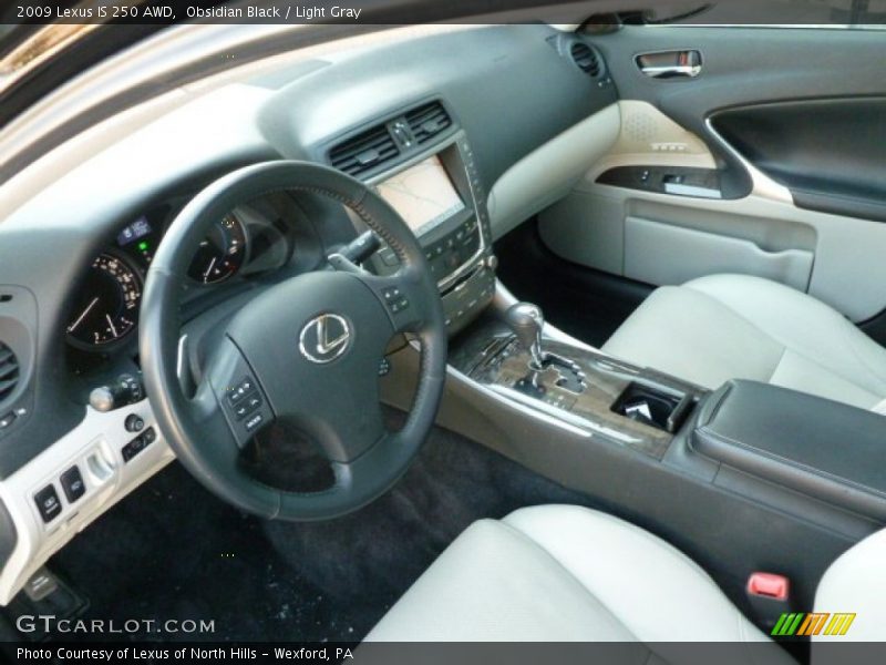 Obsidian Black / Light Gray 2009 Lexus IS 250 AWD