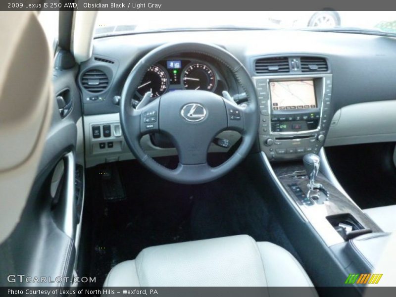 Obsidian Black / Light Gray 2009 Lexus IS 250 AWD