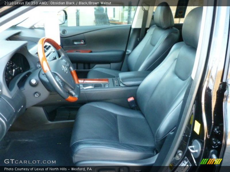 Obsidian Black / Black/Brown Walnut 2010 Lexus RX 350 AWD