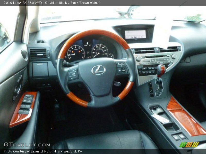 Obsidian Black / Black/Brown Walnut 2010 Lexus RX 350 AWD