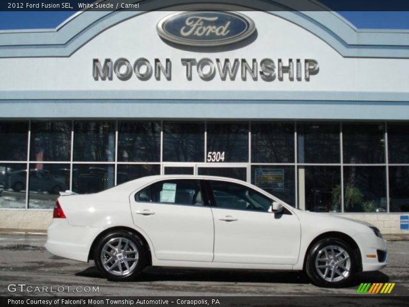 White Suede / Camel 2012 Ford Fusion SEL