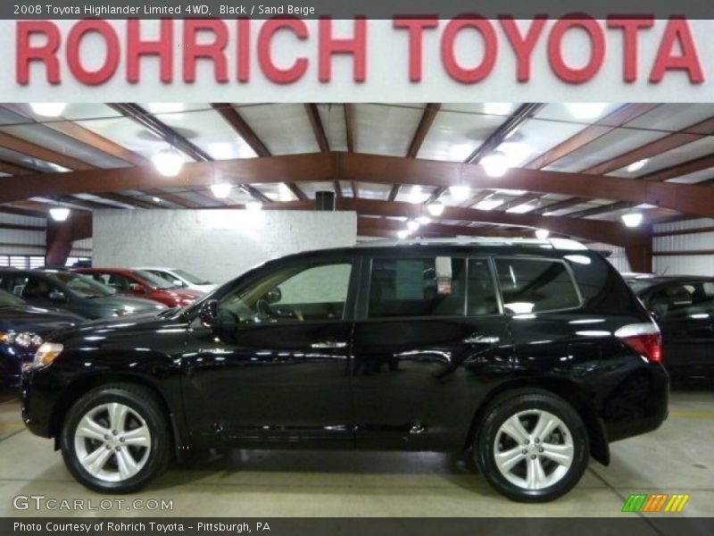Black / Sand Beige 2008 Toyota Highlander Limited 4WD