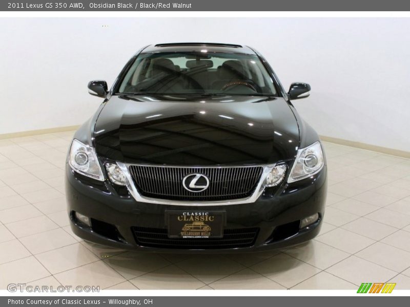 Obsidian Black / Black/Red Walnut 2011 Lexus GS 350 AWD