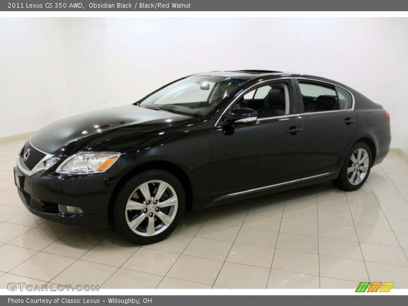 Obsidian Black / Black/Red Walnut 2011 Lexus GS 350 AWD