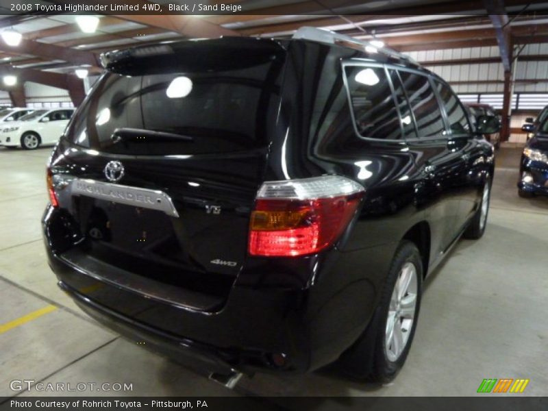 Black / Sand Beige 2008 Toyota Highlander Limited 4WD